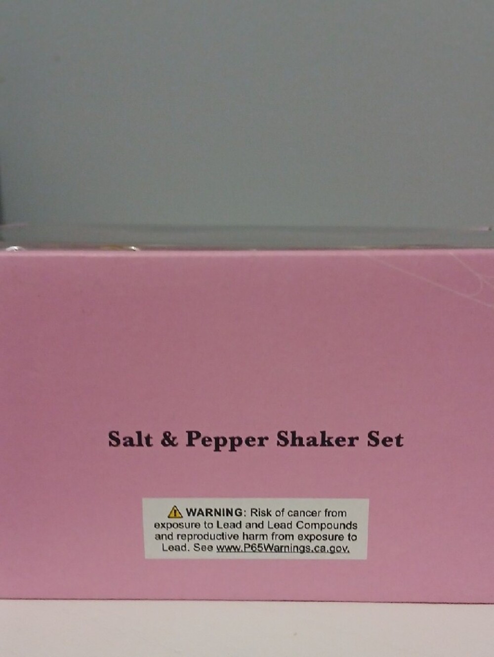 Cute Ceramic Ghost Salt & Pepper Set with Pink Accent NIB - Picture 3 of 3